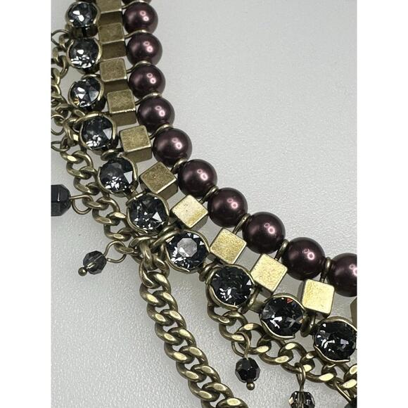 Silpada Blue Violet Necklace Glass Pearls Hematite Crystals KRN0033 18” - Picture 2 of 7